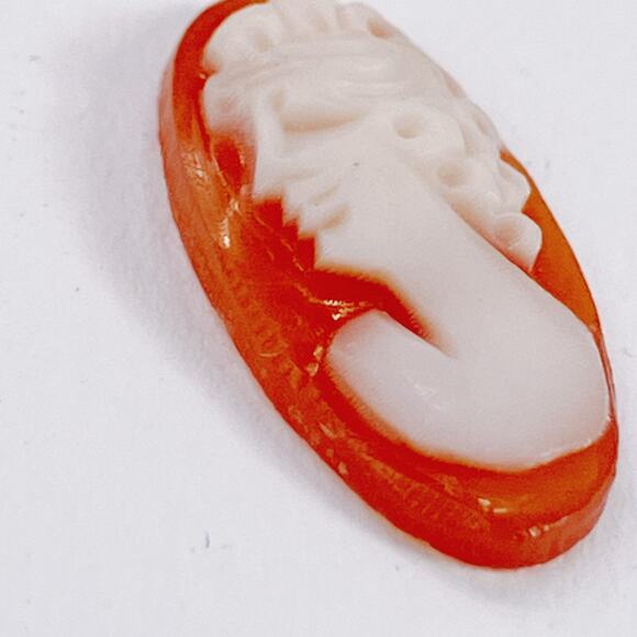 Vintage Mid Century Carved Shell Cameo Cabochon Loose Unset 1940s Jewelry - Picture 2 of 10